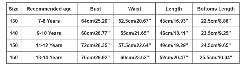 Generisch Traje de baño de manga larga de dos piezas para niña, conjunto Rashguard Surfing Buceo Adolescentes