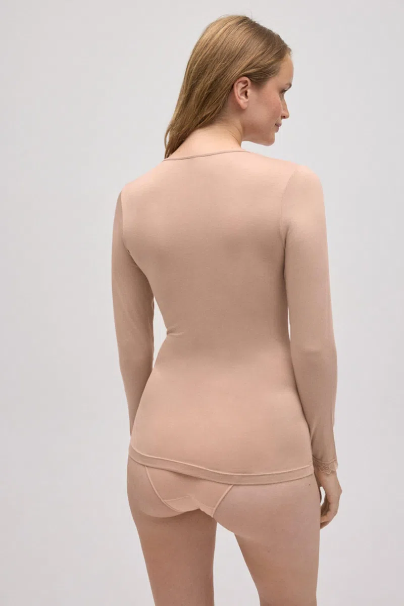 YSABEL MORA Camiseta Interior Manga Larga Bambú para Máxima Comodidad y Flexibilidad, Ideal para Piel Sensible, Tejido Suave y Transpirable, Ajuste Uso Diario, Alta Durabilidad.