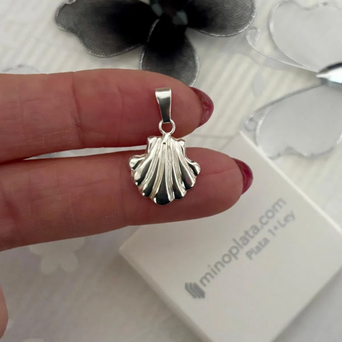 Colgante Concha de Santiago Apóstol, Plata de Ley 925, Unisex, 15x15mm