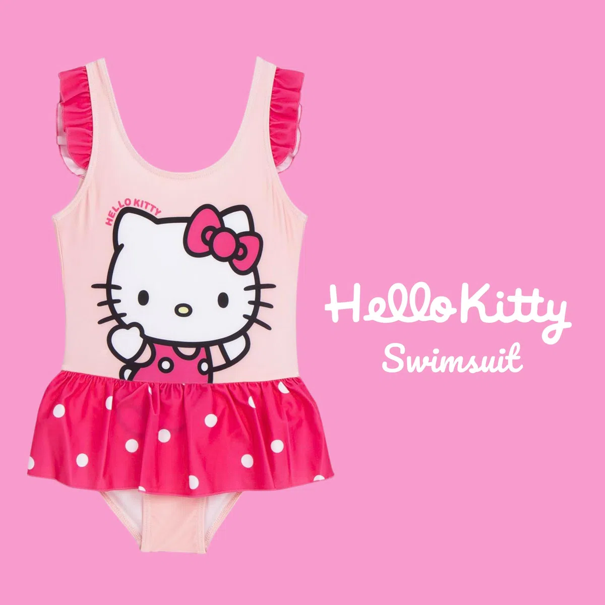 Hello Kitty Kuromi Bañador para Niña, Diseño Hello Kitty y Kuromi Bañador de Una Pieza Natación Infantil, Tallas 3 a 12 Años