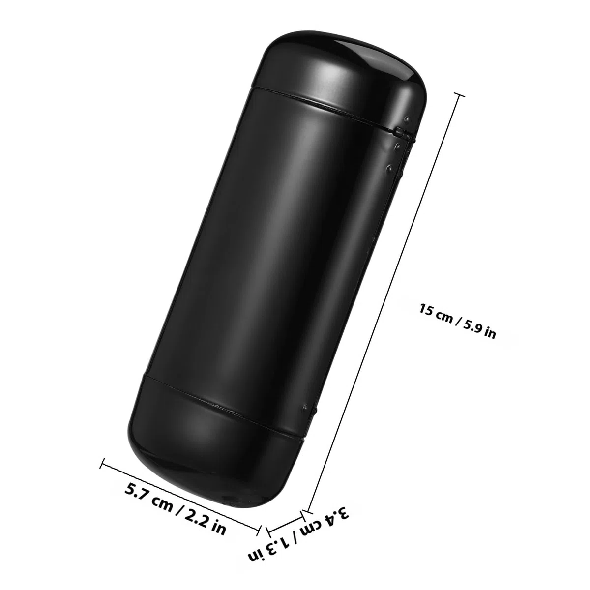 Estuche Rígido para Gafas de Sol, Metálico, Tamaño Compacto 155x61x36 Mm, Color Negro Elegante, Diseño Delgado para Hombre y Mujer, Protector Portátil Adecuado para Viajes y Uso