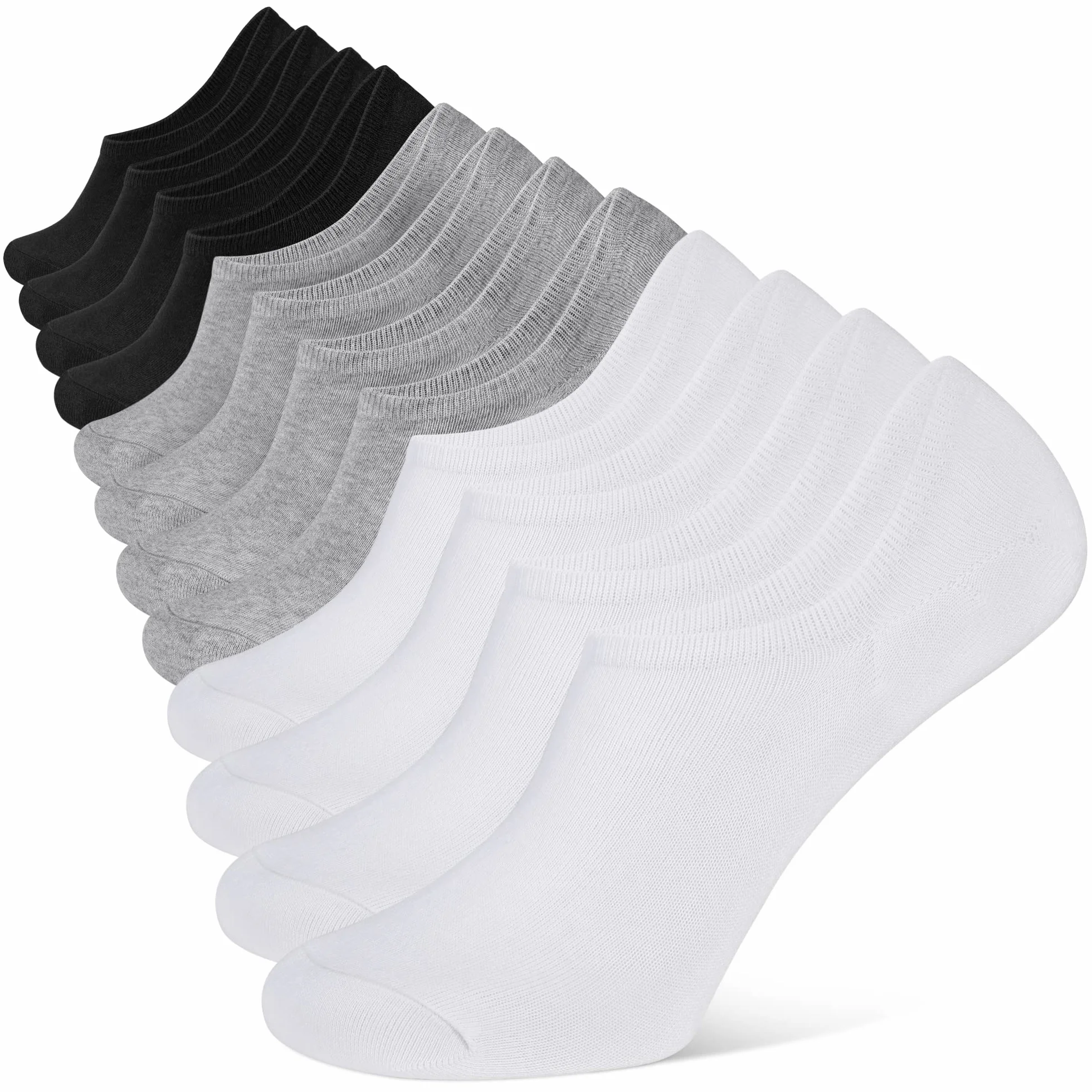 YOJOOM Calcetines Cortos Hombre Invisibles Respirable Calcetines tobilleros Algodón Silicona Antideslizantes