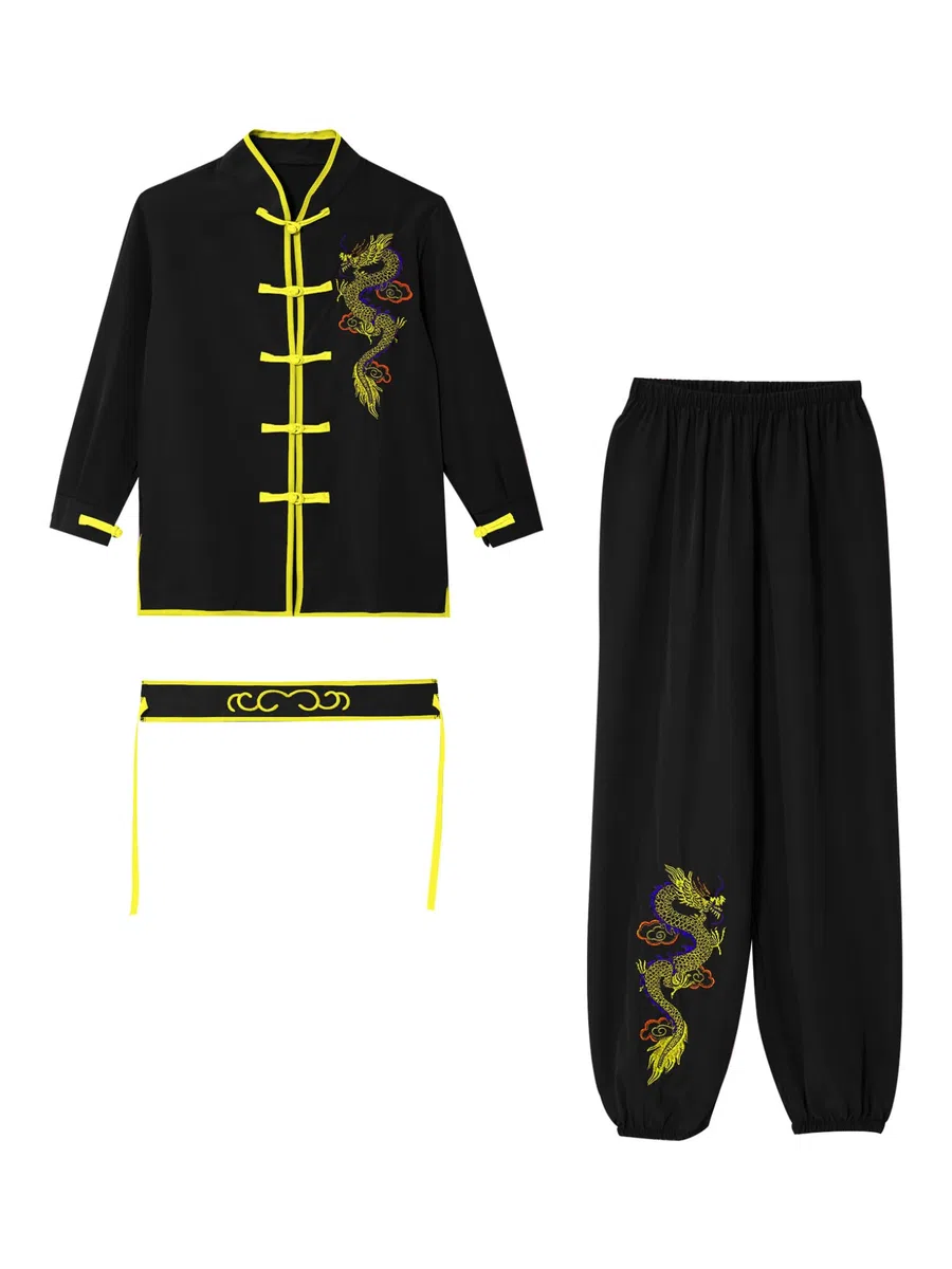 Artes Marciales Ropa Niños Conjuntos Estudiante Niños Chino Tradicional Tai Chi Wushu Trajes Ejercicio Uniformes Kung Fu Niñas 3-16 Años