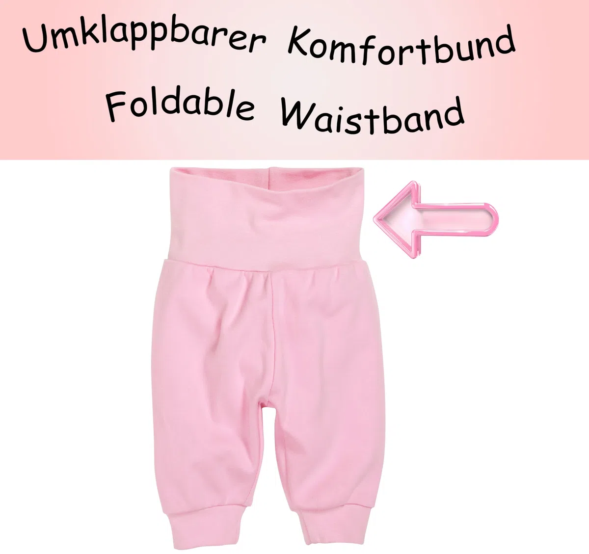 Playshoes Pantalones Deportivos para niñas pequeñas, Color Rosa, 0-3 Meses (Paquete de 2), Rosa, 0-3 Meses