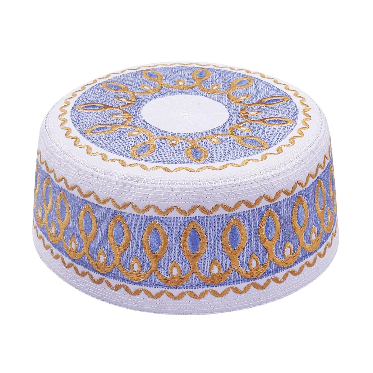 Sombrero de oración musulmán para niños Kufi islámico redondo bordado gorra masculina turca Arabia Ramadán Bordado Cap Atmable Bordado Arabia Saudita Beanie Sombrero para el sol para niños y