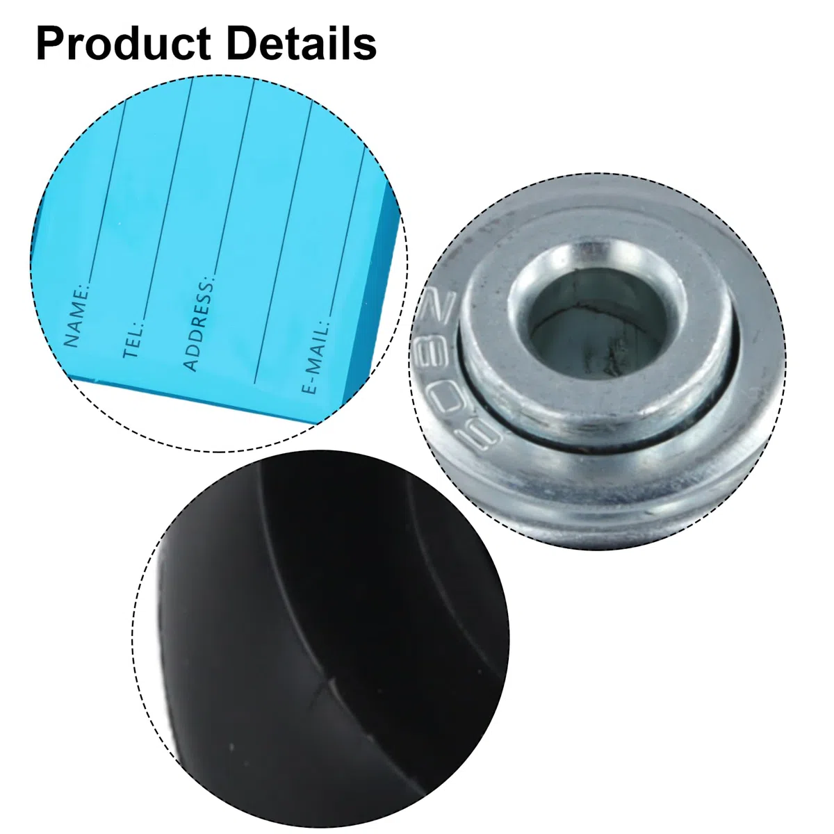 4 piezas Ruedas maleta, 40x18mm Fuerte y Resistente Ruedas maletas repuesto con Etiqueta de embarque maleta, Resistente al desgaste Silenciar Ruedas maletas con piezas de reparación rodamientos, Negro