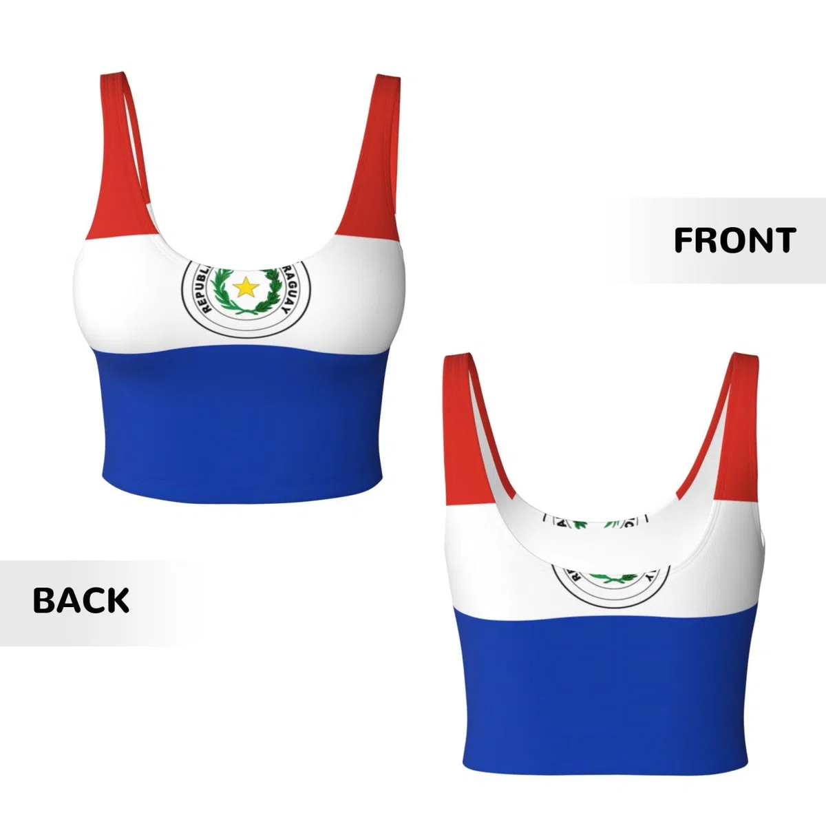 PHAYAH Camiseta sin mangas con la bandera de Paraguay para mujer, para entrenamiento, pérdida de peso, ejercicio, gimnasio, sauna