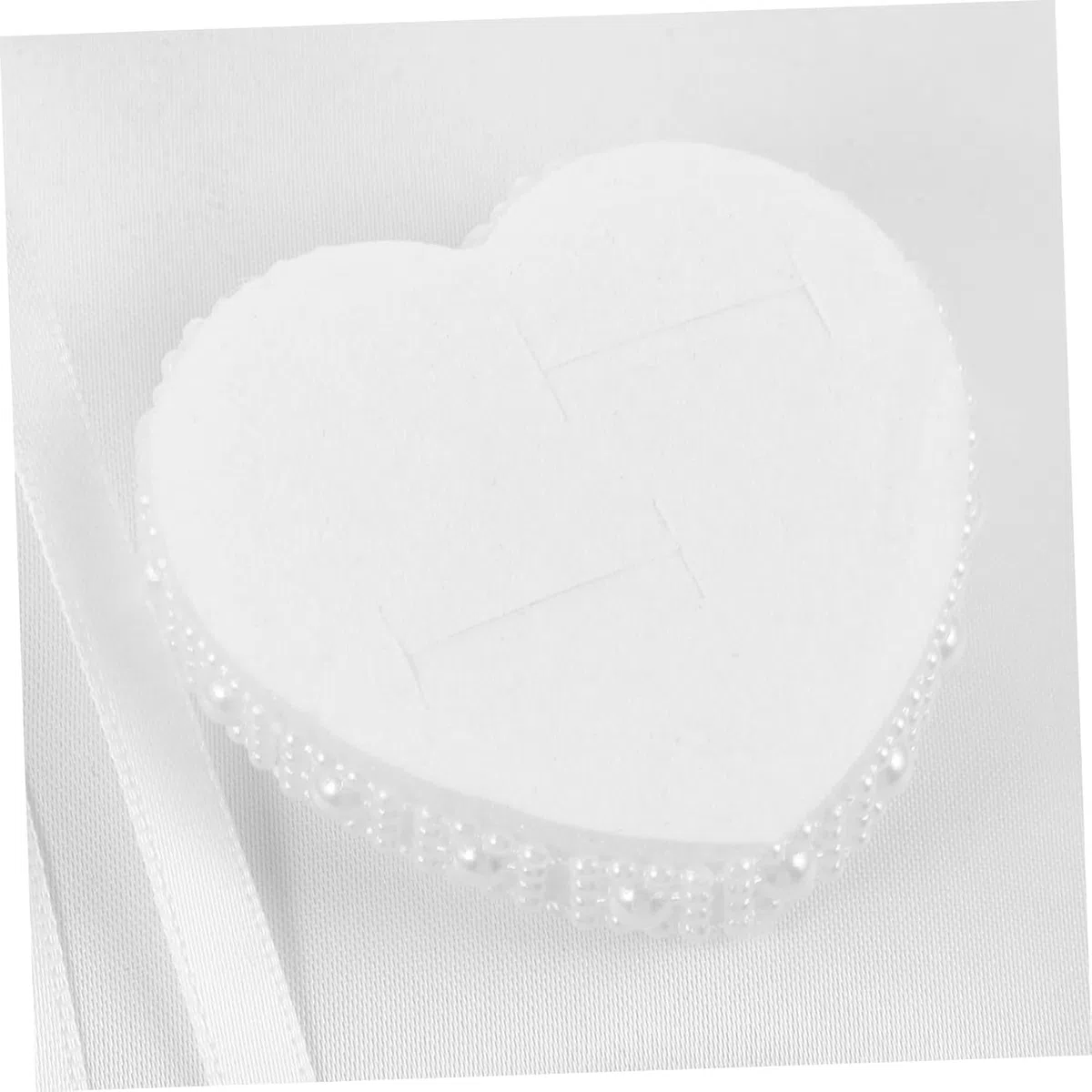 Almohada para Anillos de Boda, Cojín para Anillo de Bodas, Anillo de Boda Portador Almohada, Almohada Anillos Encaje, con Perlas Artificiales Se, Se Puede Utilizar para Bodas, Regalos de San Valentín