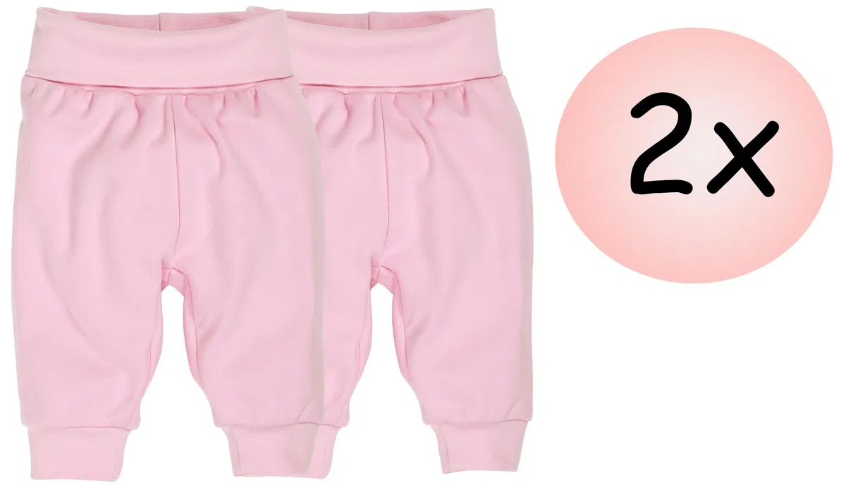 Playshoes Pantalones Deportivos para niñas pequeñas, Color Rosa, 0-3 Meses (Paquete de 2), Rosa, 0-3 Meses
