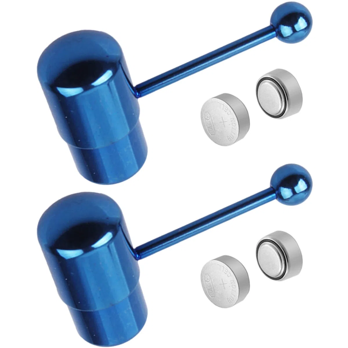 Percing de la Barra de Lengua, 2 Piezas Vibrantes de la Barra de Lengua de vibración perforando Acero Inoxidable de Acero Inoxidable vibración Azul para Mujeres y Hombres