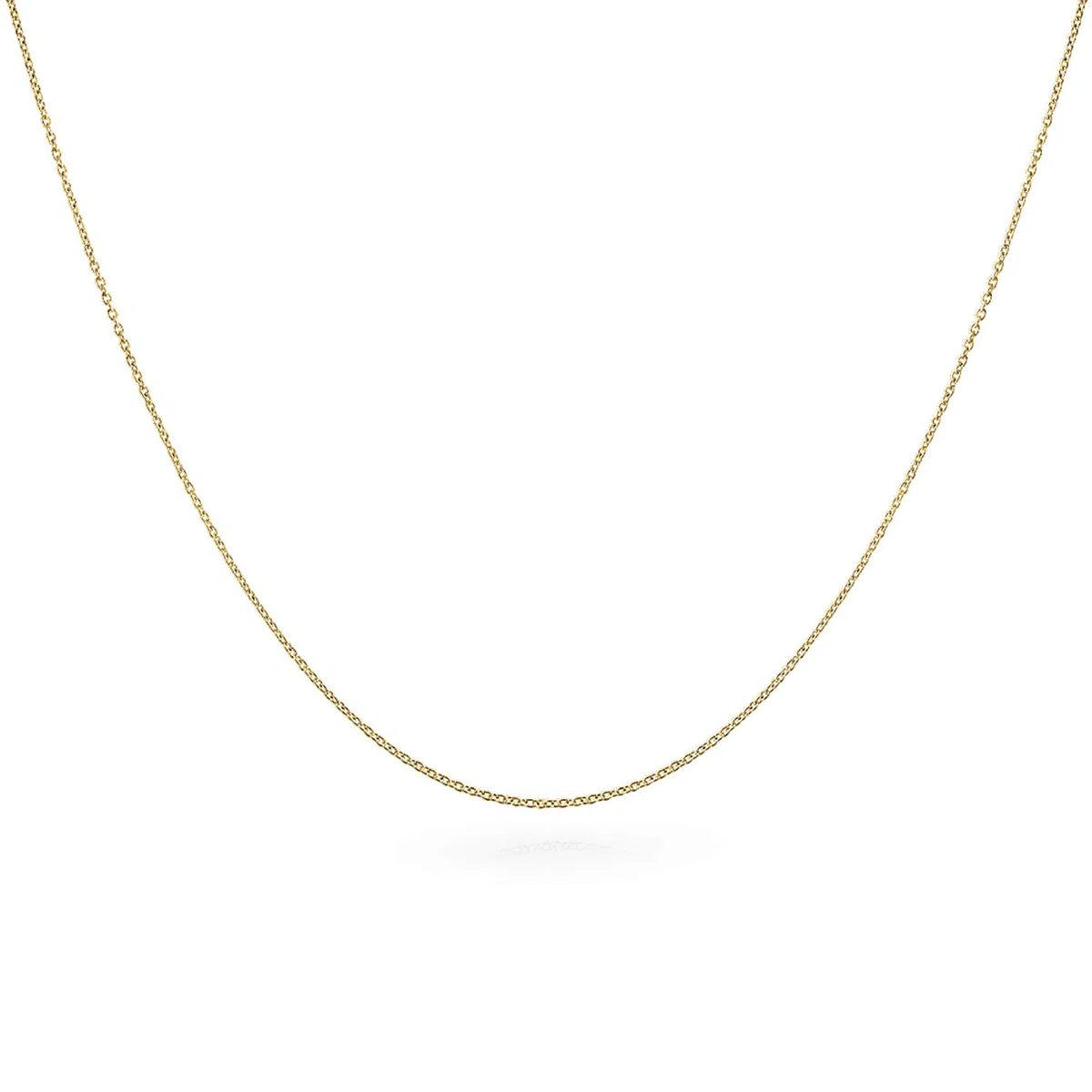 Bling Jewelry Fina 14K Chapado En Oro .925 De Plata Esterlina Brillante Corte De Diamantes Cable De Enlace De La Cadena 1Mm Skinny Collar Para Las Mujeres 16 18 Pulgadas