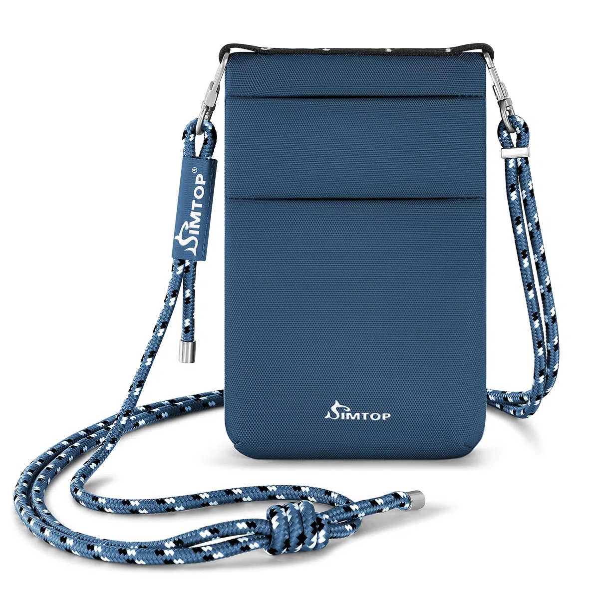 SIMTOP Bolsa Impermeable Para el Cuello Con Protección RFID Para Hombres y Mujeres,Bolsa Para Smartphone,Teléfono Celular Correa Para el Cuello Para Pasaporte,Bolsa ligera Para Monedas de Viaje (Azul)