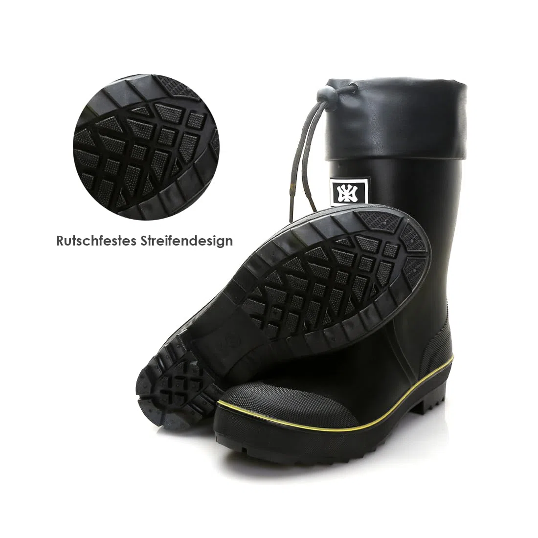 Botas de Seguridad Para Hombre, Adulto al Aire Libre Botas de Agua, Muy Cómodas y Antideslizante Calzado Impermeable