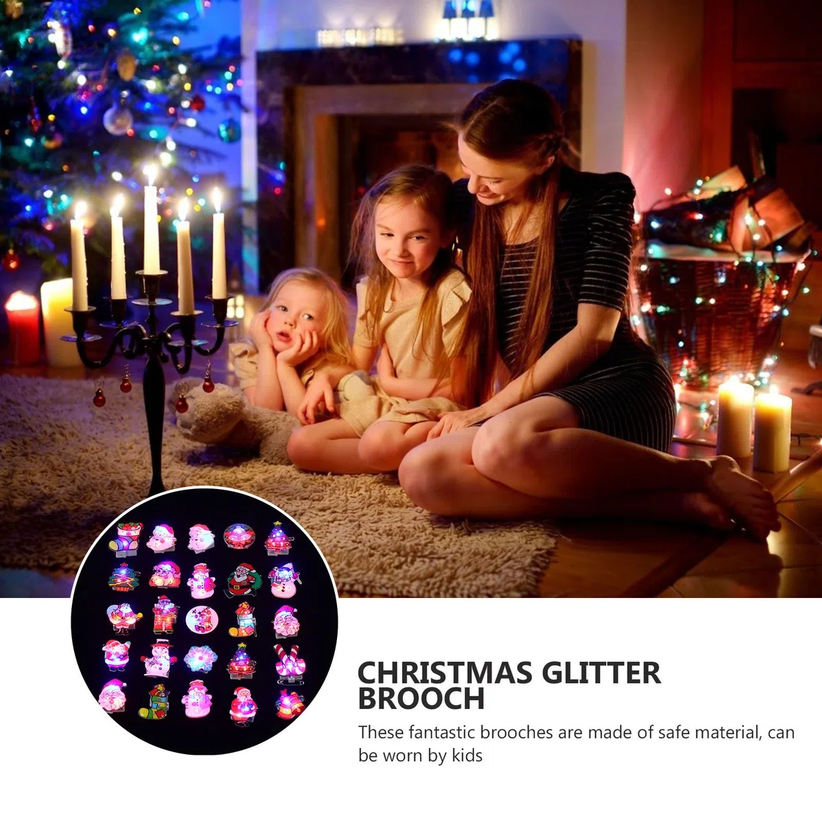 Toddmomy 25 Broches de Navidad Led Luminosos Pin de Broche Regalo para Niños (Estilo Aleatorio)