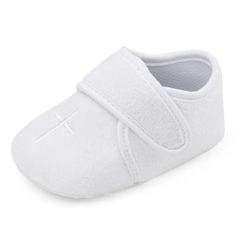 LACOFIA Zapatos de Bautizo Calzado para Bebé Niños Niñas Patucos Bebé con Suela Suave Antideslizante Blanco