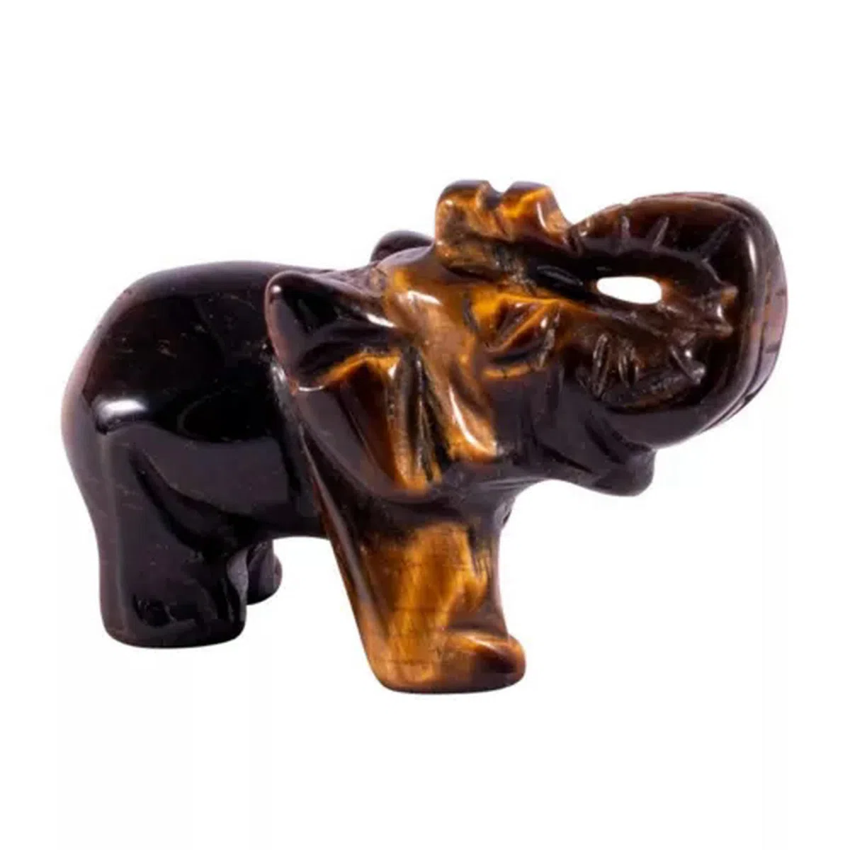 Piedra Preciosa Natural de Cristal de Cuarzo con Forma de Elefante Tallado en Roca, decoración de Animales: Piedra de Ojo de Tigre de Cuarzo