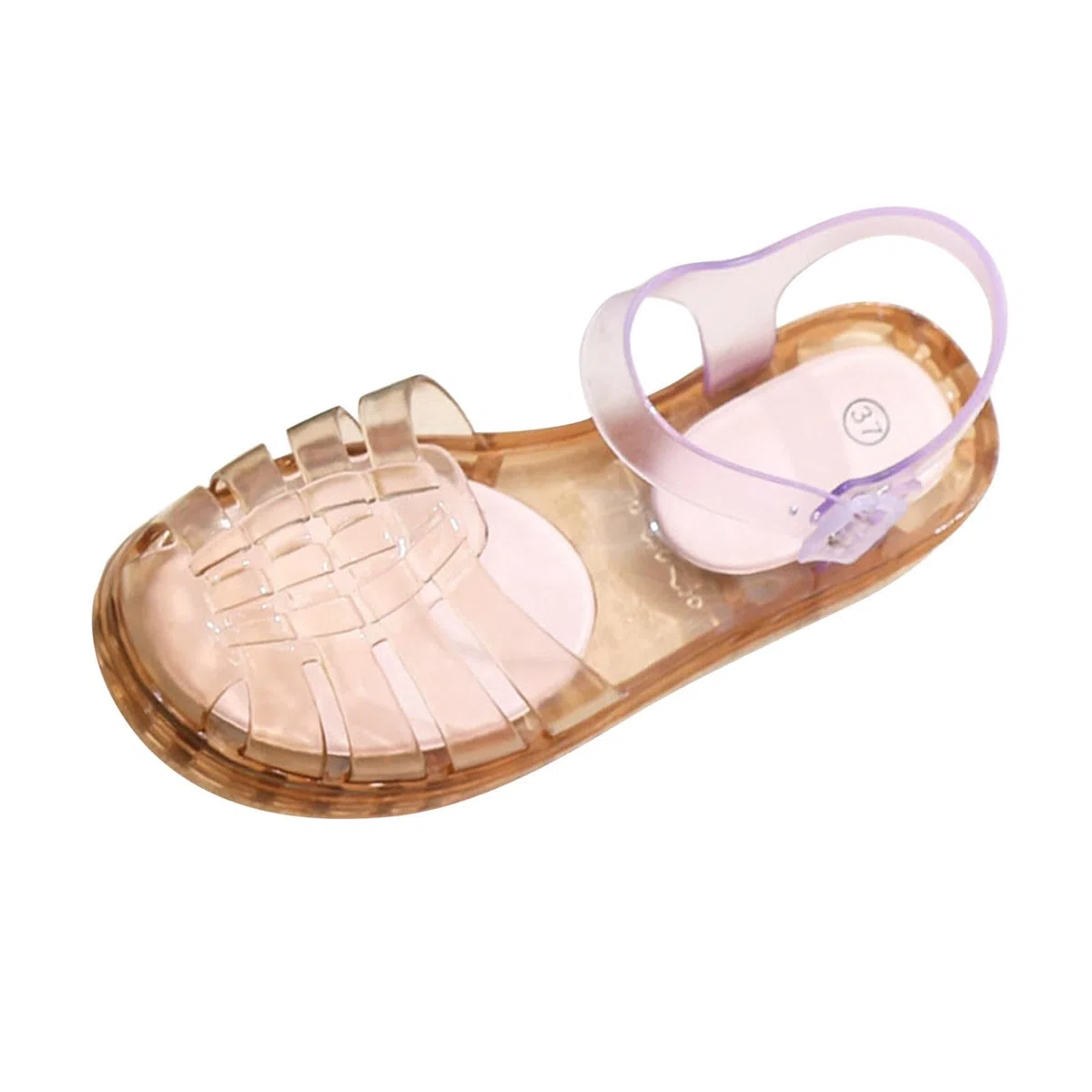 Sandalias de verano para mujer, gelatina plástico transparente, zapatos color sólido, y cristal, la playa, al aire libre,