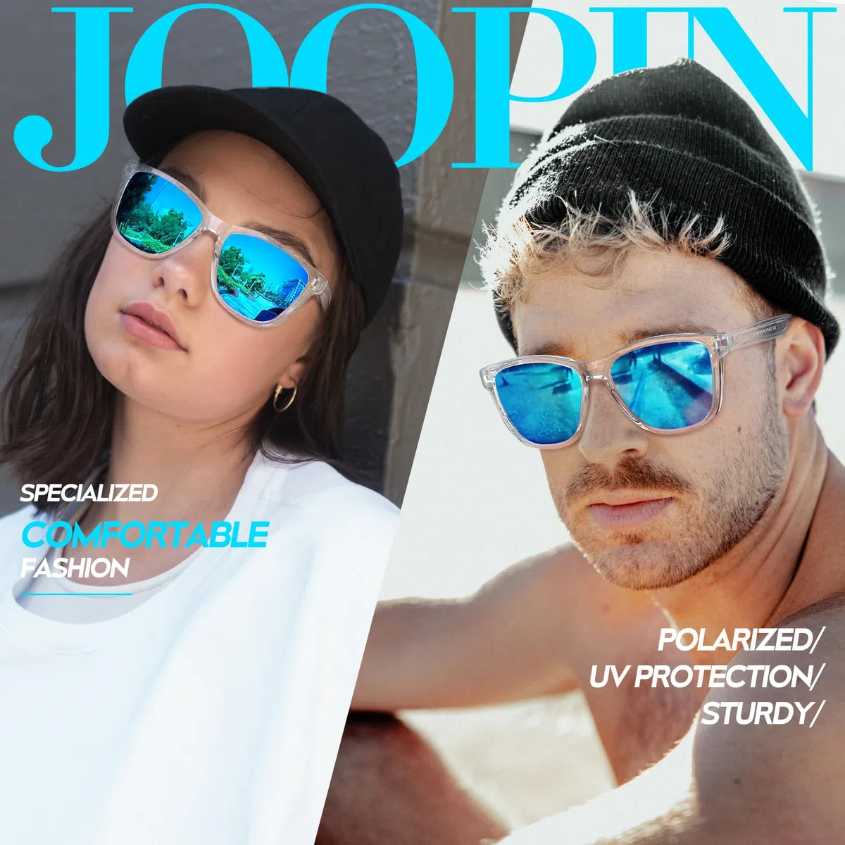 Joopin Polarizadas Gafas de Sol Hombre y Mujer Cuadradas Estilo Clásico de Moda para Conducir Playa Viaje