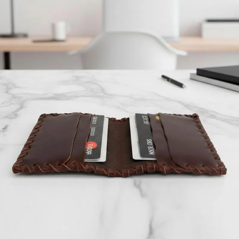 Tarjetero de cuero hecho a mano para mujer y hombre | Cartera pequeña para tarjetas | Hecho a Mano en España