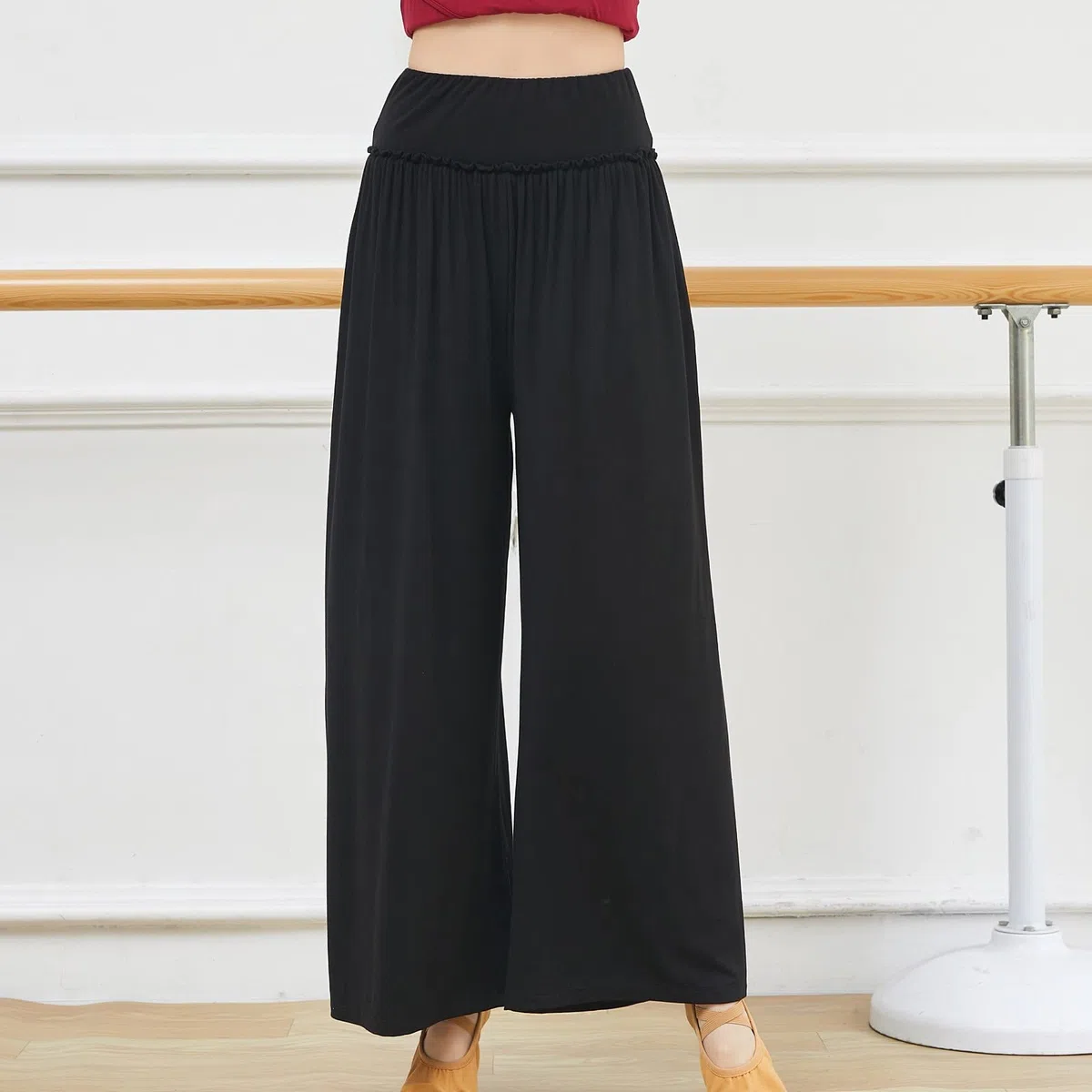 Pantalones casuales para mujer, pantalones de baile clásicos, piernas anchas, bolsillo recto, pantalones largos, gimnasia, ejercicios, pantalones de entrenamiento de danza para mujer