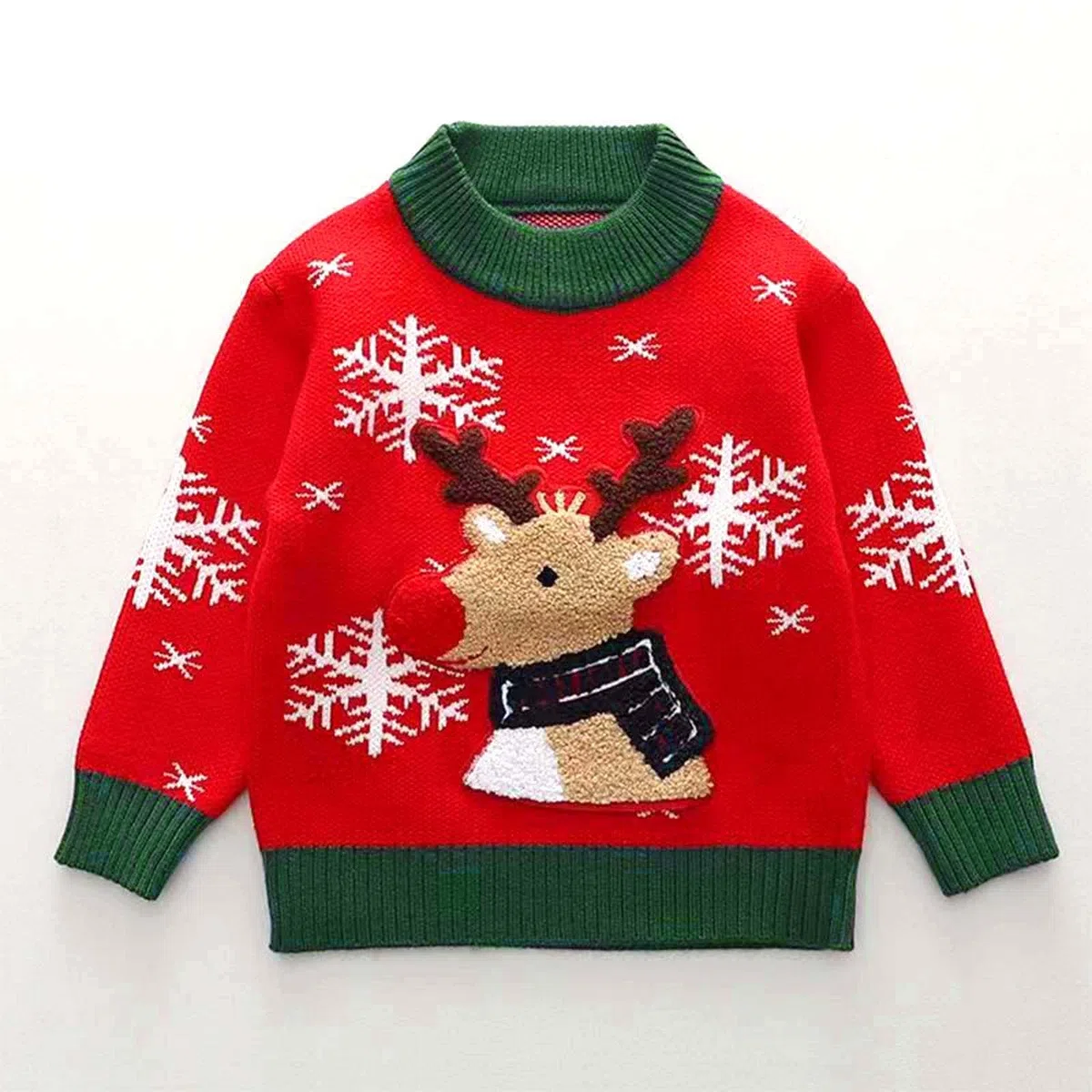 Suéter tamaño niño niño niño Navidad niños niñas invierno manga larga dibujos animados ciervo suéter de punto suéter cálido para niños ropa martillado