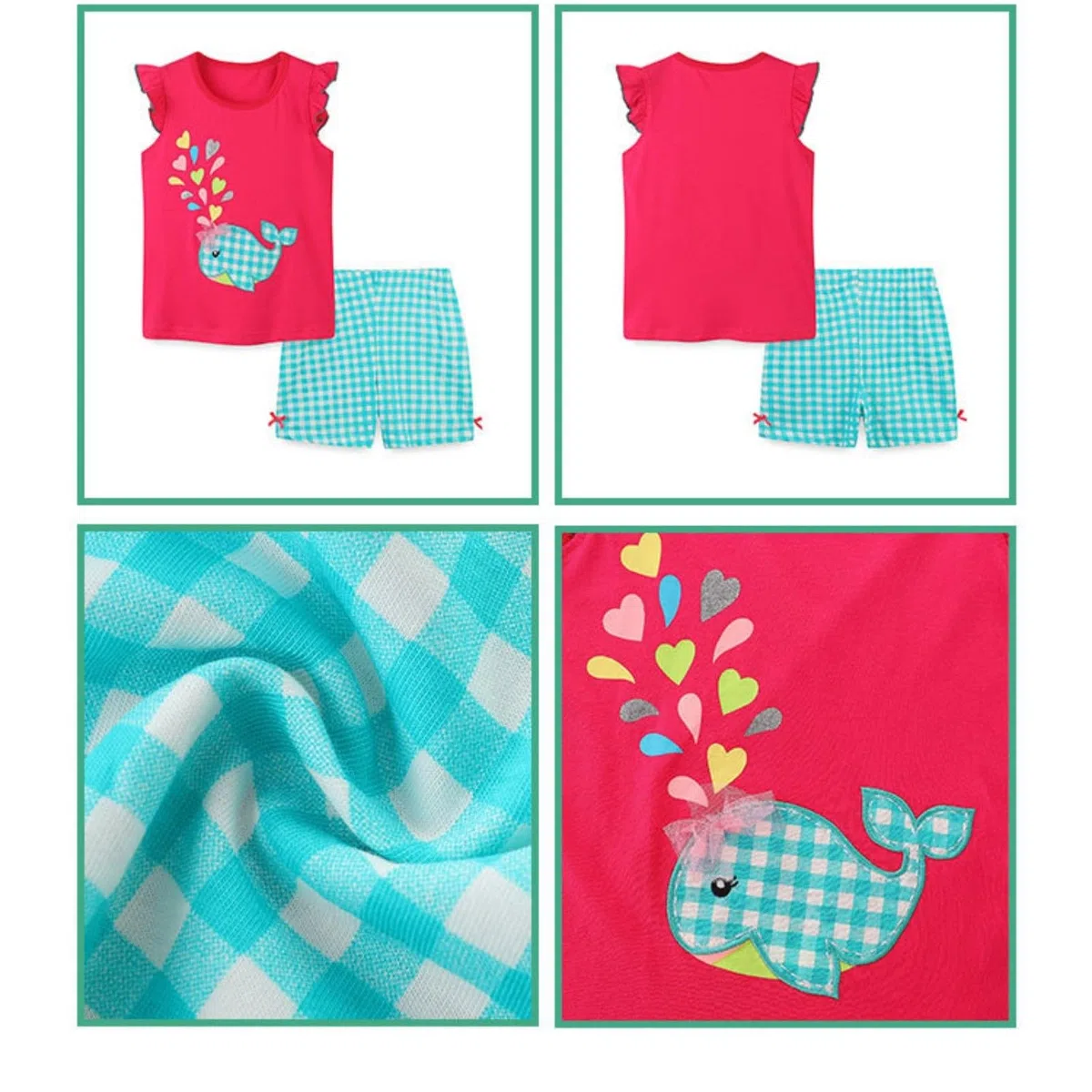 Camiseta para niña con pantalones cortos bonito traje deportivo sin mangas y sueltos Verano Conjunto de Chaleco Conjuntos Ropa Niñas 1 Top Pantalón Niños 1-6 Años