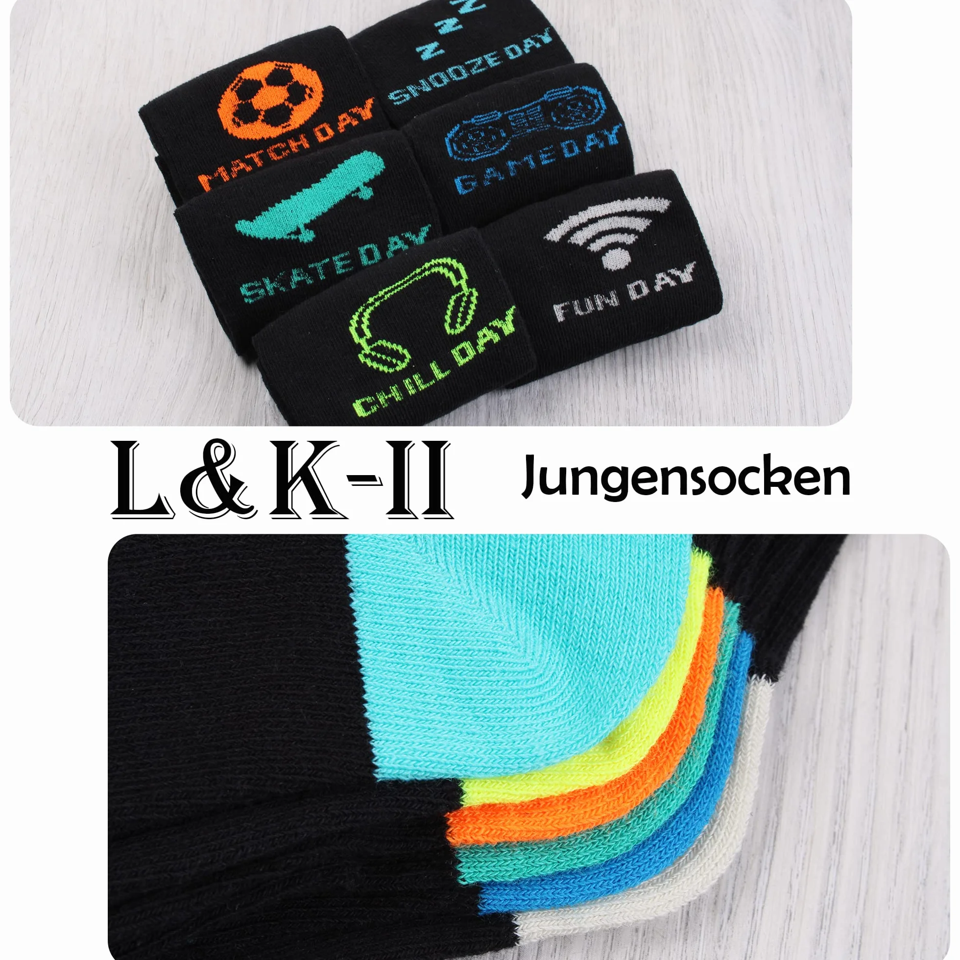 L & K-II 10 pares de calcetines de algodón de felpa con estampado lindo y colorido de otoño e invierno cálidos para niños 2816