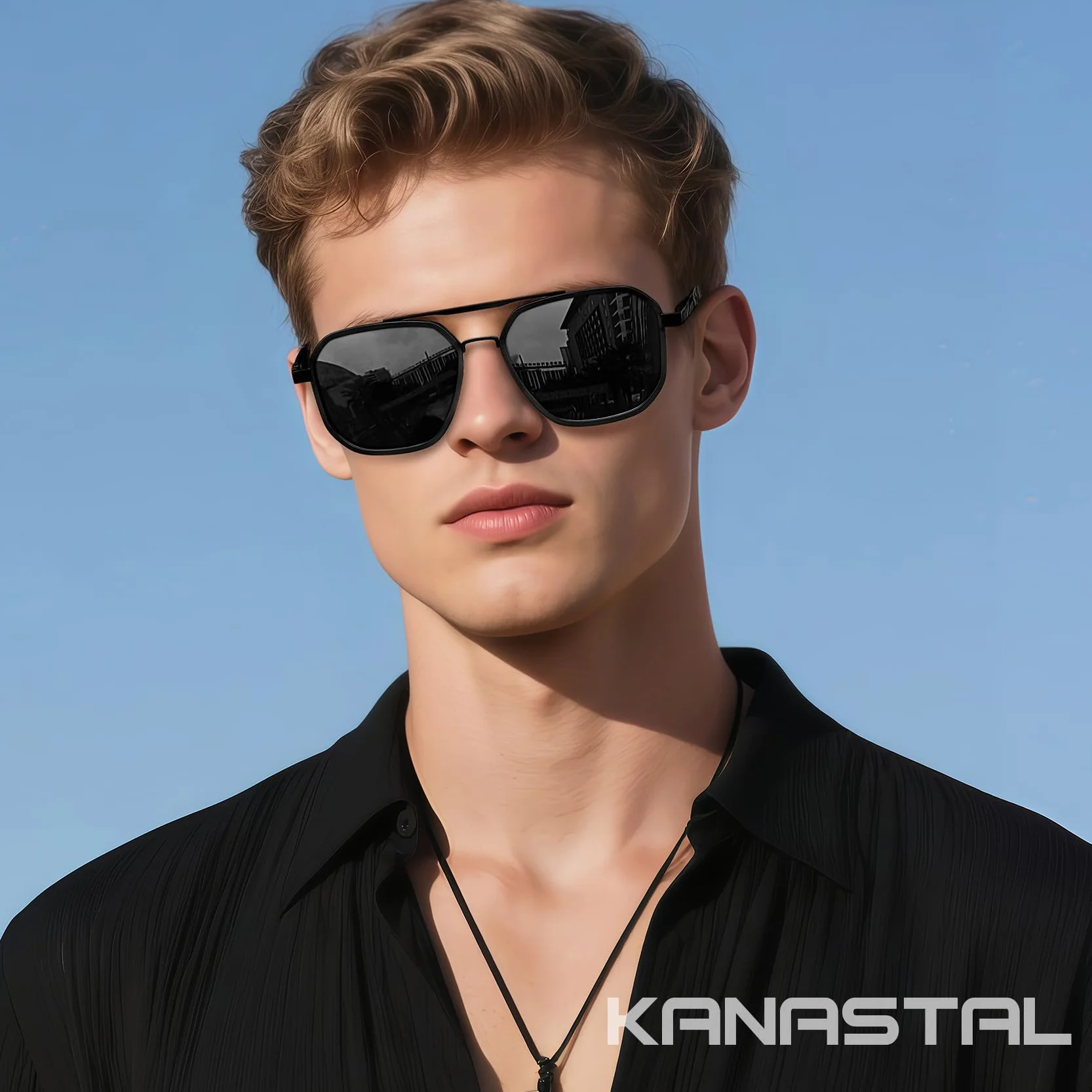KANASTAL Retró Gafas de Sol Polarizadas Metálica de Alta Resistencia, Bisagra de Resorte Protección UV400 - Unisex para Conducción, Viajes y Pesca
