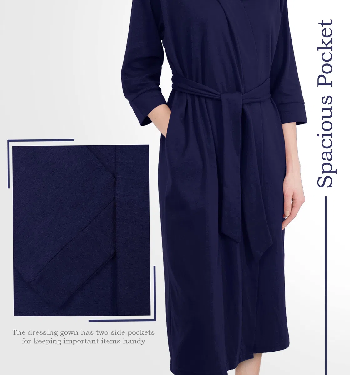NY Threads - Albornoz de Punto de Algodón de Lujo para Mujeres