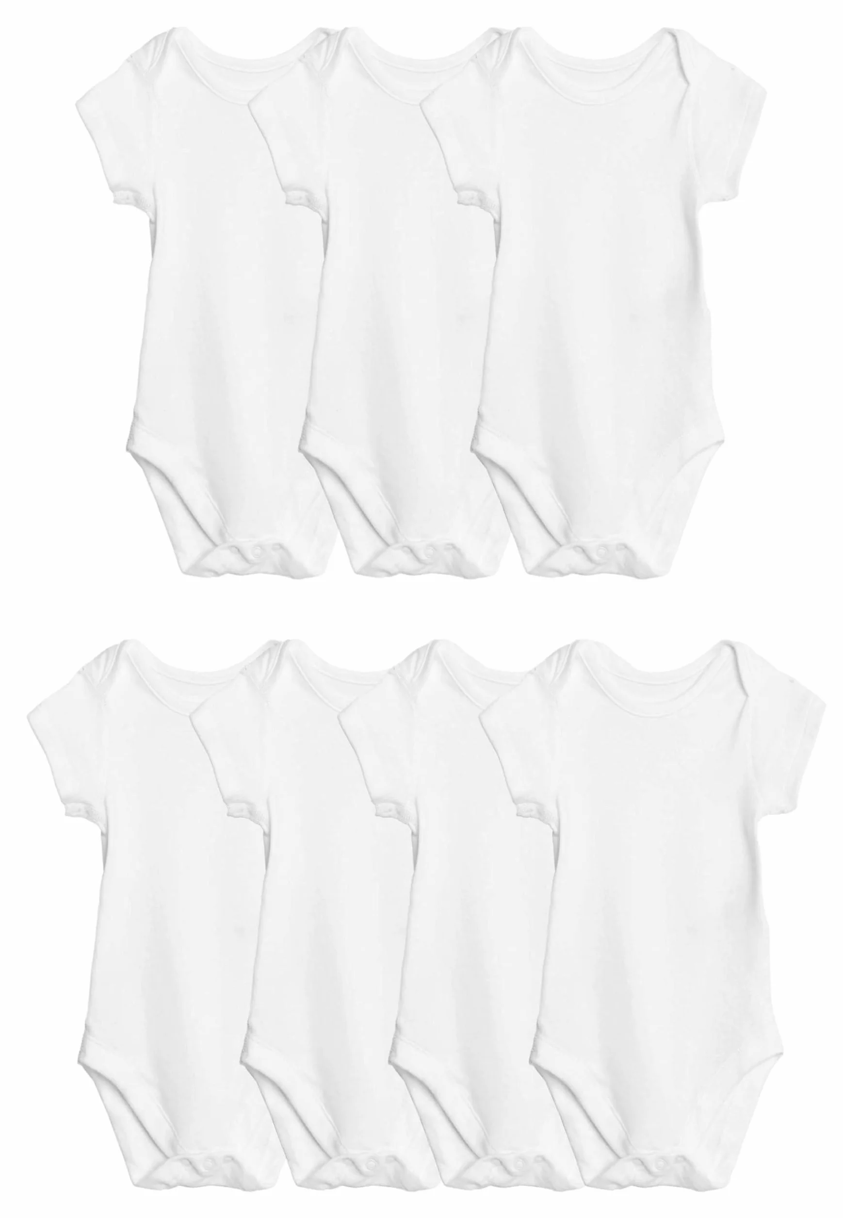 Marks & Spencer Bodies de Manga Corta para Bebé Pack de 7, 100% Algodón Puro, Ajuste Normal