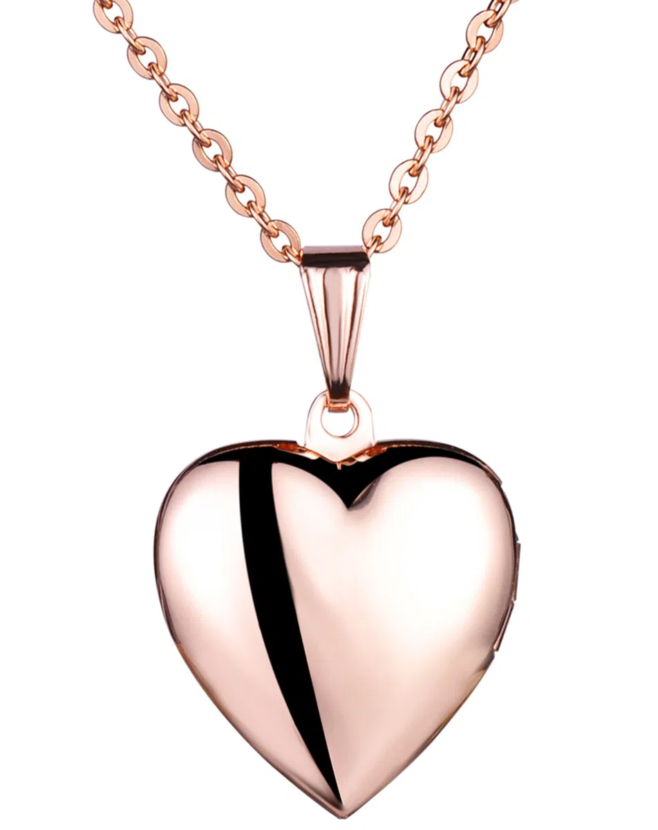 Yumilok - Guardapelo, de acero inoxidable, con cadena, ideal para poner una foto, incluye cadena con colgante, diseño ovalado, color oro rosa/plateado, azul, rosa