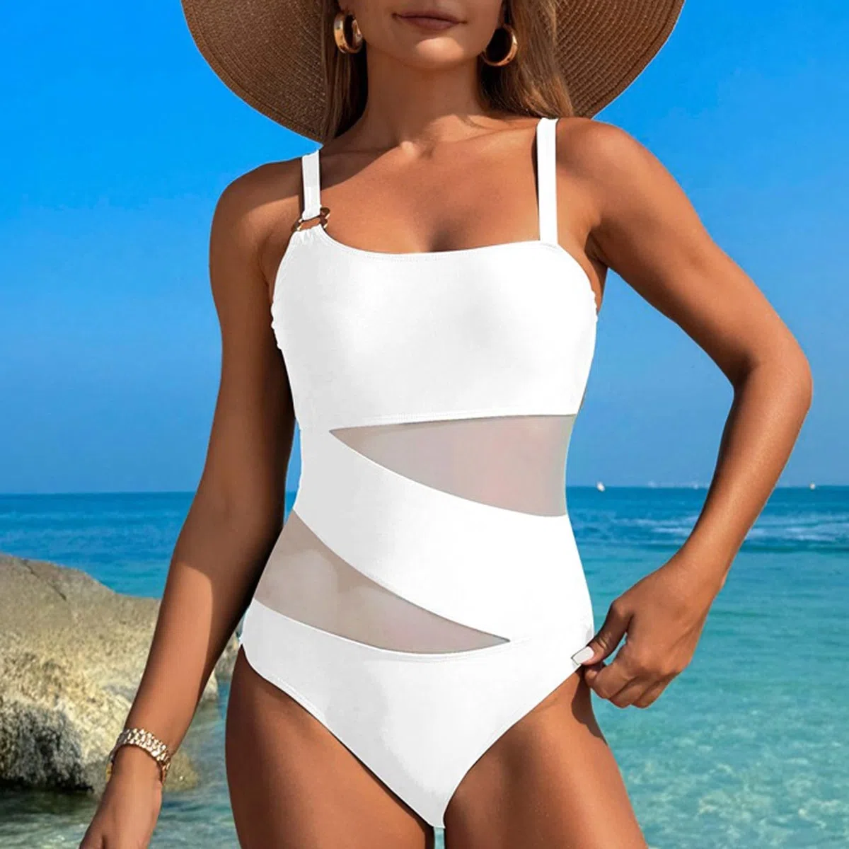 MOKBAY Trajes De Baño De Una Pieza para Mujer Talla Grande Swimsuits Traje Soporte Busto Baratos Playa Senderismo Clásicas Conservador Enterizo