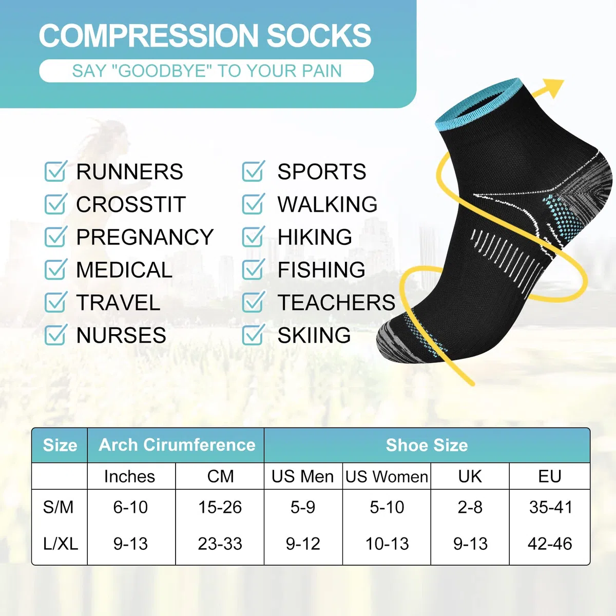 3/6/7 Pares de Calcetines de Compresión con Cremallera de 15 a 20 mmHg, Hasta la Rodilla, Puntera Abierta, venas Varicosas, Medias para Edema, Hinchado