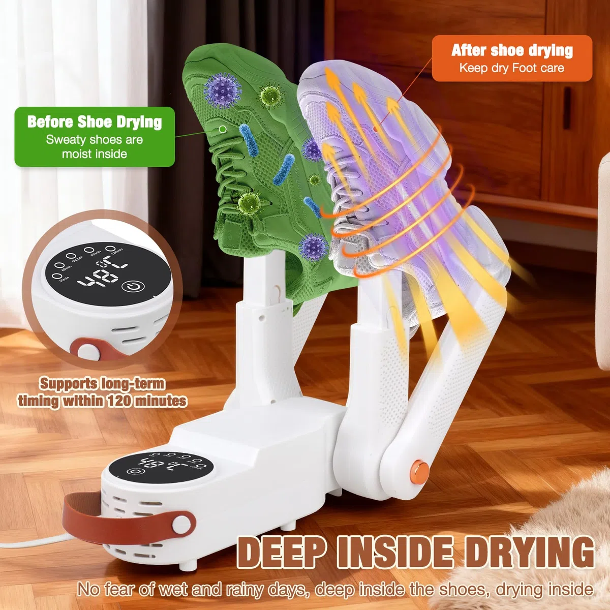 Secador De Zapatos, Secador De Botas Eléctrico Con Temporizador Inteligente, Secado De Guantes, Secado De Botas Portátil, Secad De Guantes De Diseño Plegable Para Futbol Boxe Esqui Sombreros