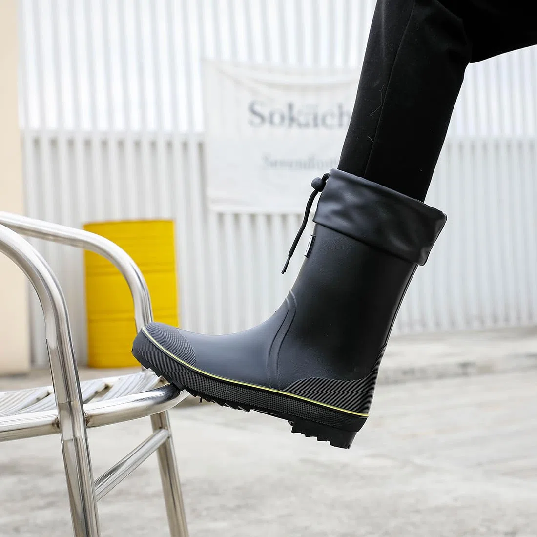 Botas de Seguridad Para Hombre, Adulto al Aire Libre Botas de Agua, Muy Cómodas y Antideslizante Calzado Impermeable