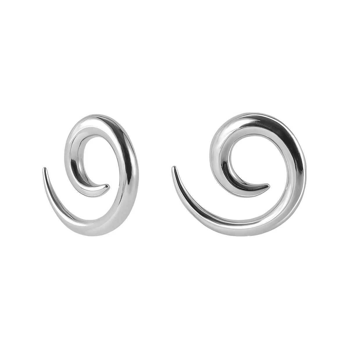 IMINI 2 dilatadores de acero inoxidable en espiral con forma de caracol | Piercings hipoalergénicos para el cuerpo, joyería para hombres y mujeres | dilatadores de dilatación gradual con bolsa de