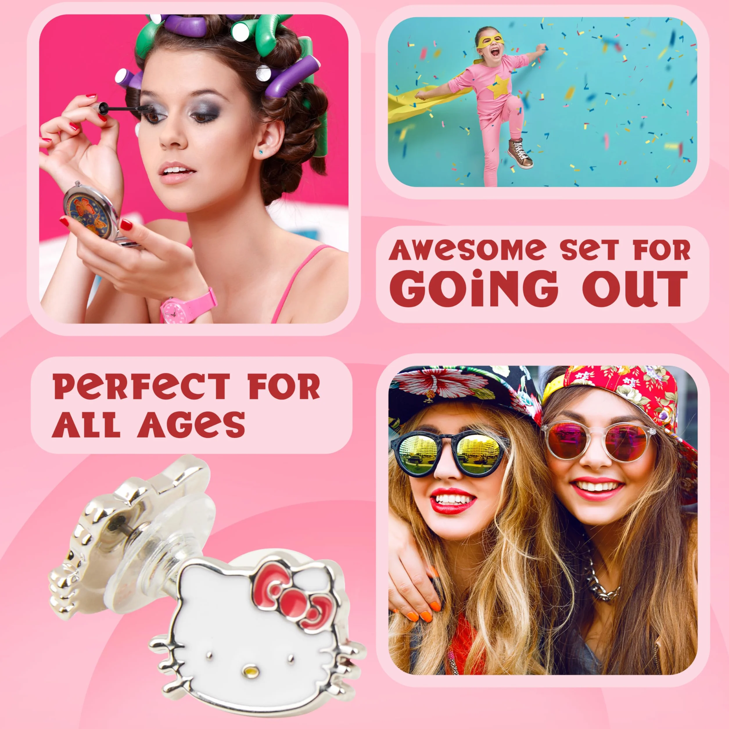 Hello Kitty Conjunto de Joyas para Niñas y Adolescentes – Colgante, Pulsera y Juego de Pendientes