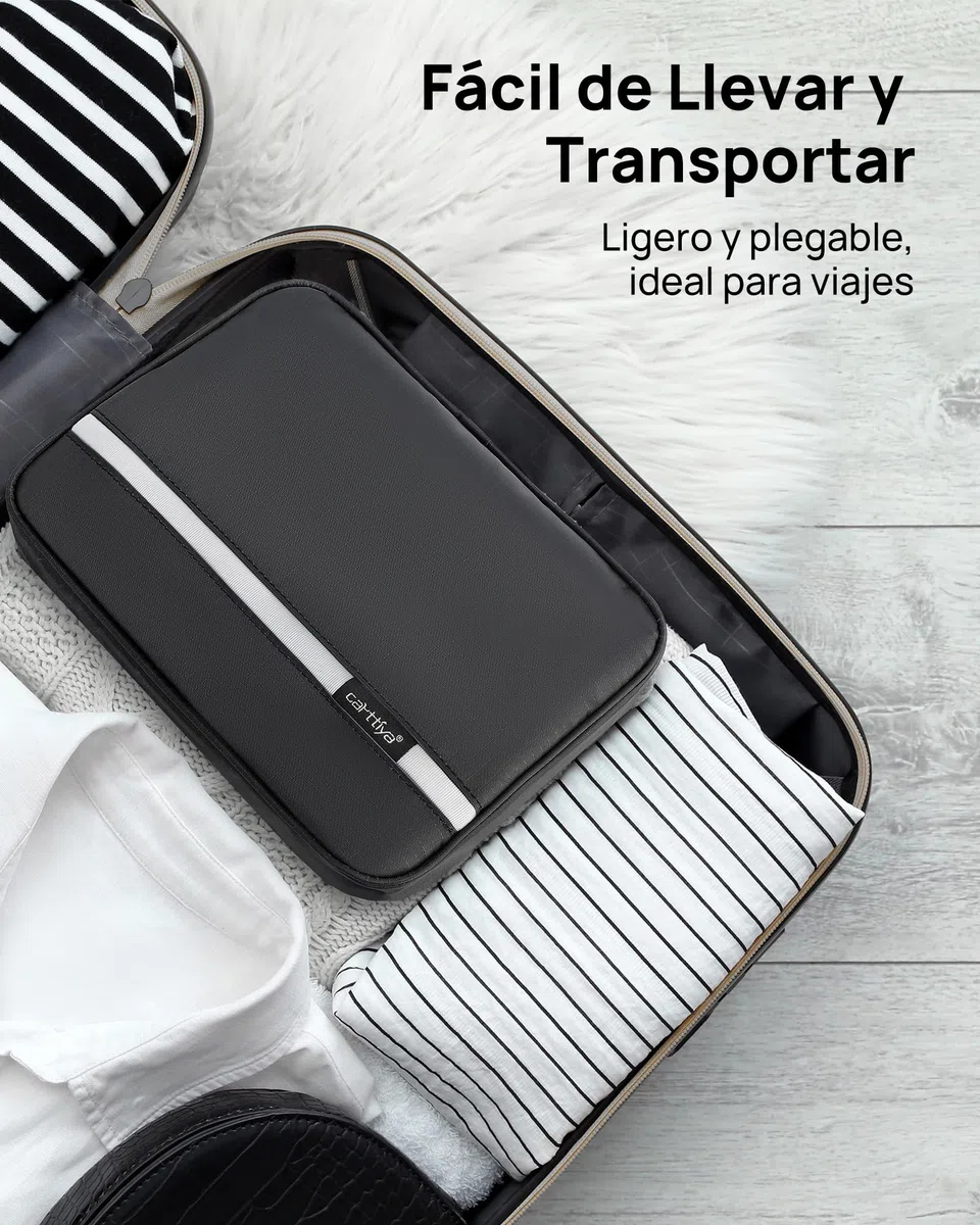 Neceser Grande para Hombre y Mujer, Impermeable Neceser de Viaje, Bolsa de Aseo Colgante (Negro)