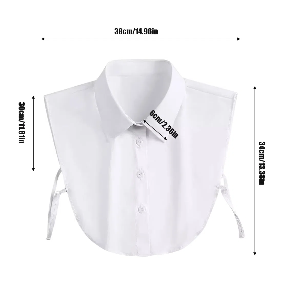 2 piezas cuello de camisa falso en blanco y negro, cuello de camisa falso elegante desmontable para mujer, cuello cuadrado de media camisa
