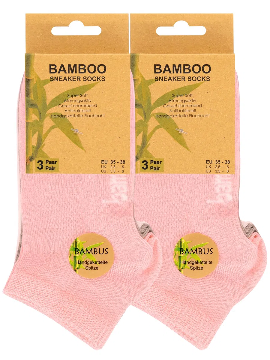 Cotton Prime Calcetines deportivos unisex para hombre y mujer, 6 pares de calcetines cortos de bambú viscosa – Calcetines deportivos transpirables para uso diario y deporte