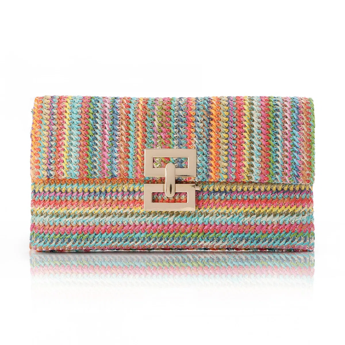 Bolso de paja Bolsos para Mujeres Bolso de Playa de Verano Tejido Bolso de Mimbre Ratán Sobre Embrague para Boda