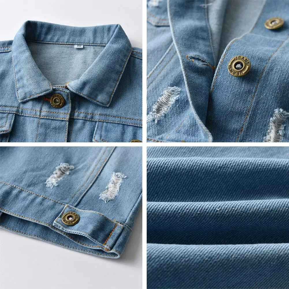 FYMNSI Bebé Niño Niña Chaquetas Vaquera con Capucha Abrigos para Infantil Moda Denim Jacket de Manga Larga Ropa de Mezclilla Jacket Primavera Otoño Casual Outwear