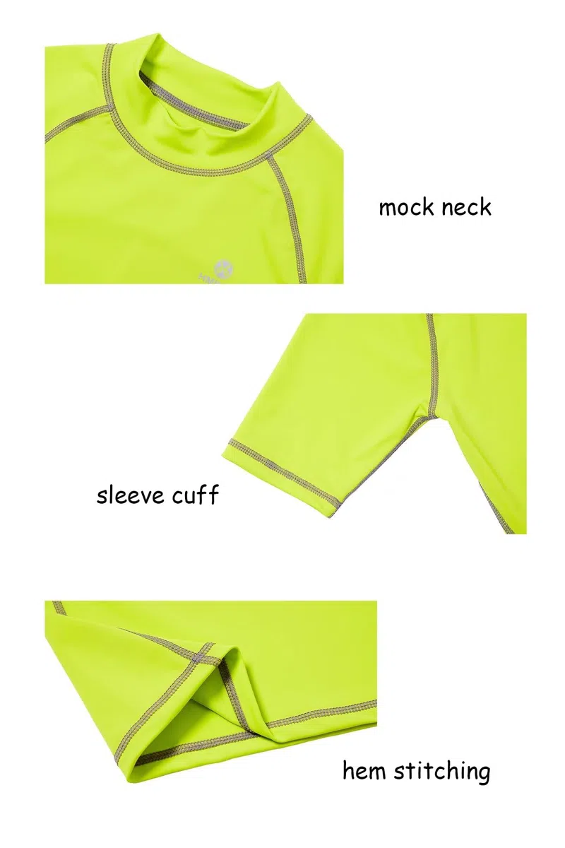 HMILES Short-Sleeve Rash Vest Kids - UPF Boys Girls Rash Guards Swim Top Quickdrying Childs Surf Shirt Wet Top Beach Water Sports Swimwear