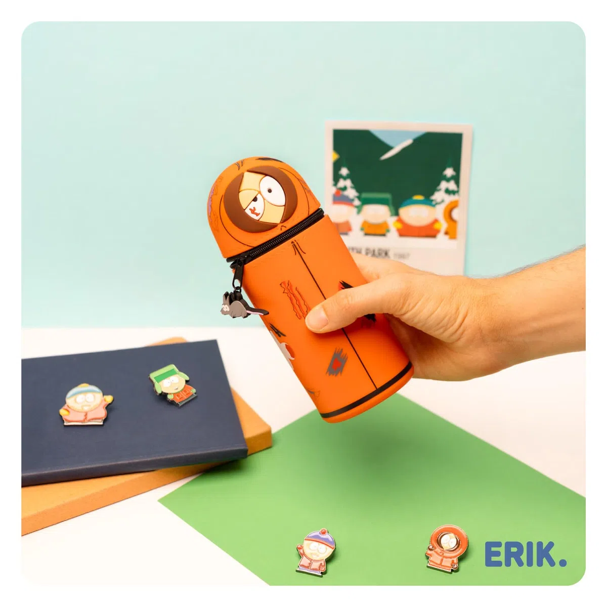 Grupo Erik Estuche Escolar South Park - Estuche pequeño de Silicona para Universidad o Instituto │ Vuelta al Cole : Material Escolar y papeleria │ Extensible, Impermeable y con Cremallera