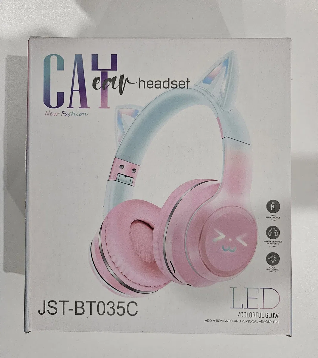 Genérico Auriculares Bluetooth Inalámbricos para Niños con Orejas de Gato LED, Sonido Estéreo, Micrófono, Batería Duradera, Diadema Ajustable, Plegables, Tarjeta TF y Jack 3.5mm, (Rosa)