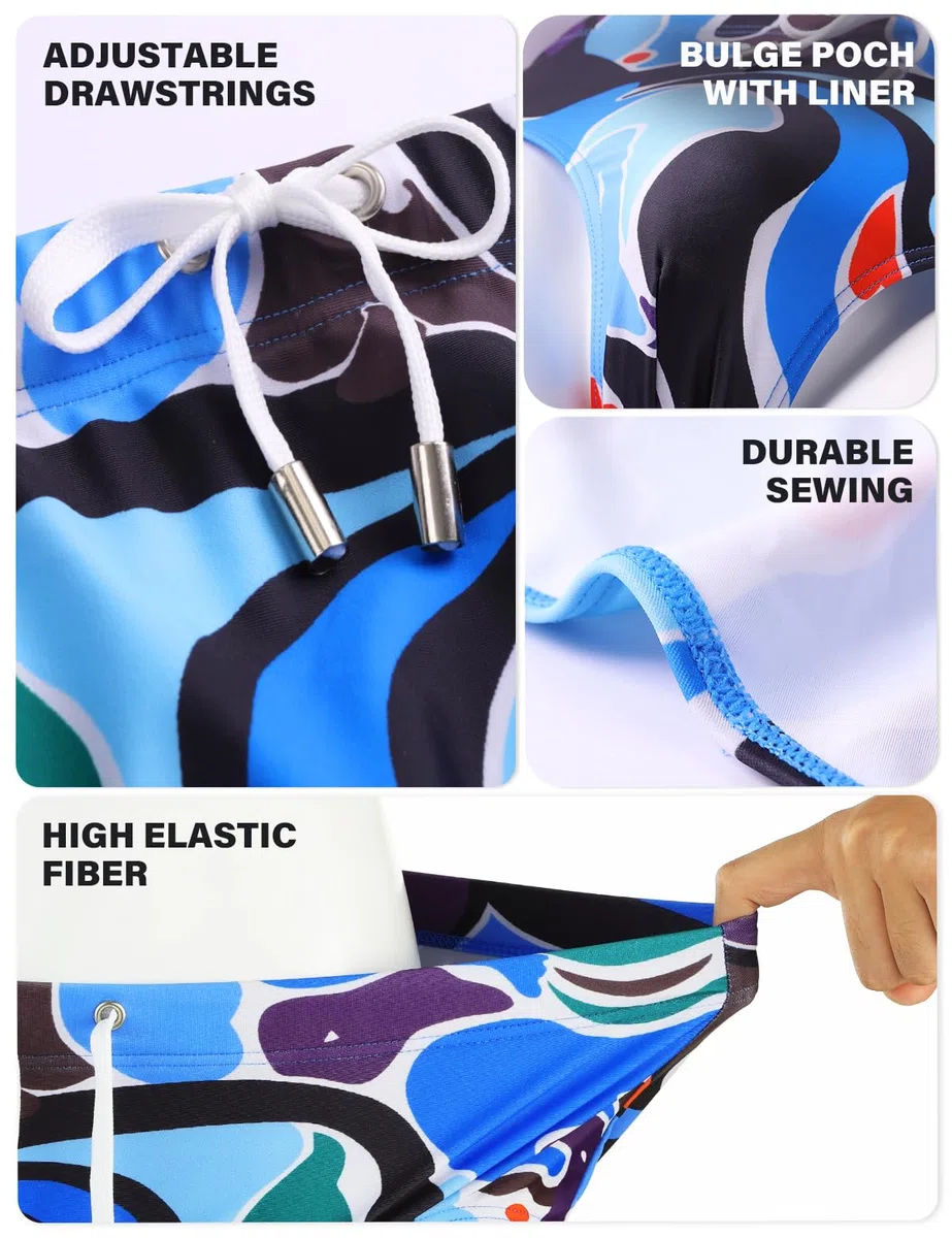 Casey Kevin Bañador Hombre Slip de Natación Estampado Bañadores Hombre Secado Rápido para Vacaciones, Playa, Piscina, Deportes Acuáticos