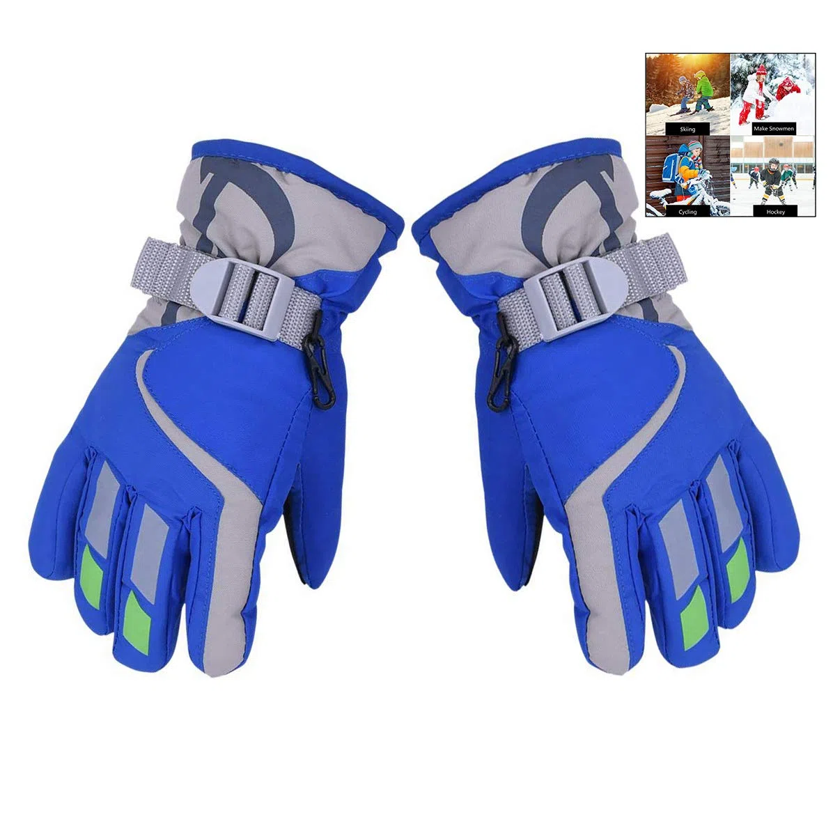 Guantes de Esquí Niño Guantes de Esquí Invierno Aislamiento Aire Libre a Prueba de Viento Impermeable Nieve Protegen al esquí Guantes Térmicos Fleece para Snowboard Ciclismo al Aire Libre
