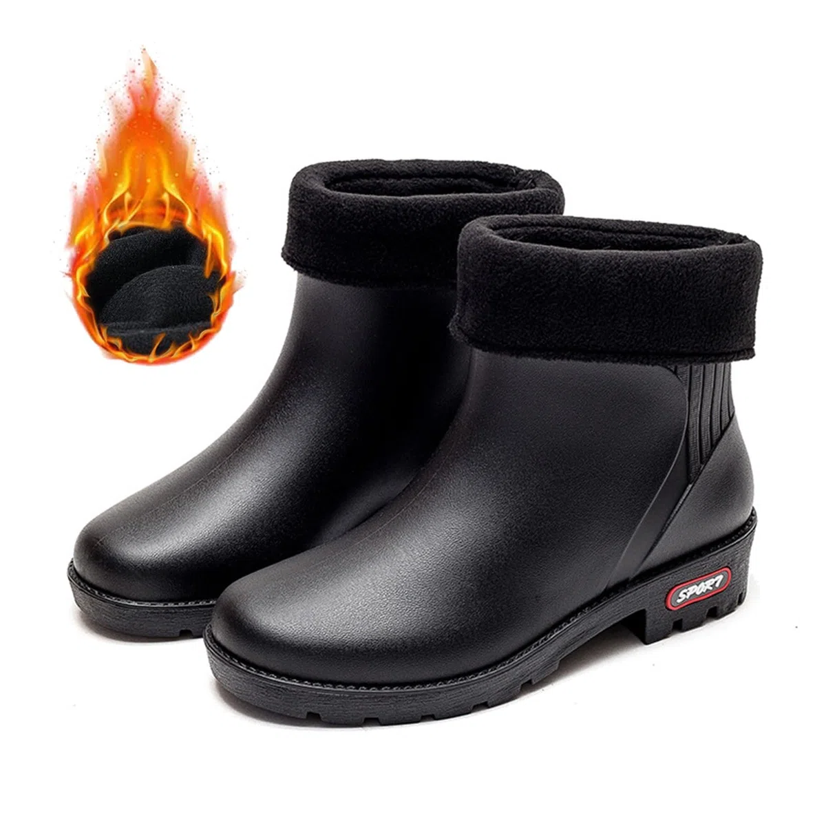 riou Botas De Lluvia Comodas Zapatos De Jardin Botines De Goma Rain Boots Antideslizante Tobillo Boots Flexible Y Antideslizante Marrón Gris Rojo Rosa Blanco