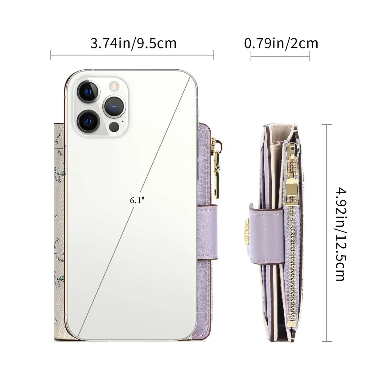 GAEKEAO Cartera Mujer Pequeña RFID Bifold de Cuero de Bloqueo con Cremallera Cartera Titular de la Tarjeta de Crédito con Ventana de Identificación