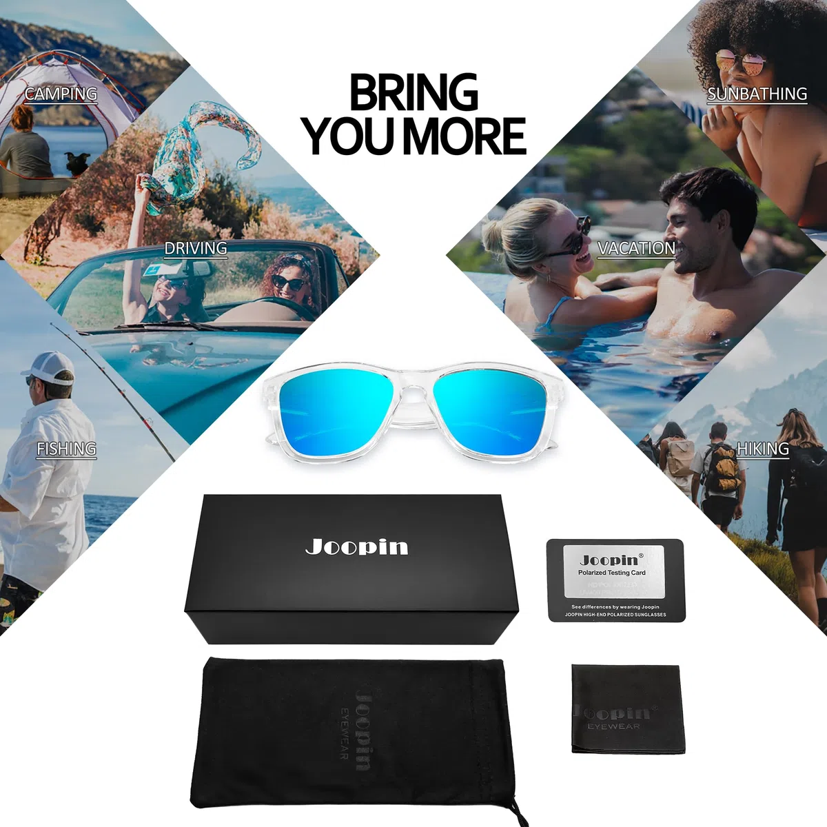 Joopin Polarizadas Gafas de Sol Hombre y Mujer Cuadradas Estilo Clásico de Moda para Conducir Playa Viaje